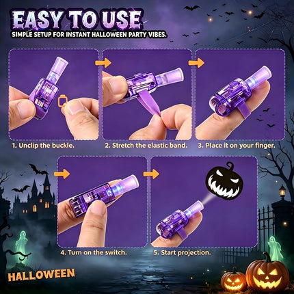 36-Piece Halloween LED Finger Lights, Light-Up Toys, Party Favors & Goody Bag Fillers