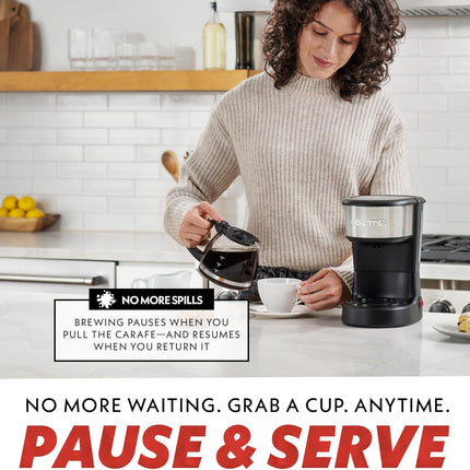 5 Cup One-Touch Drip Coffee Maker, Pause & Serve, Keep Warm, Black Finish