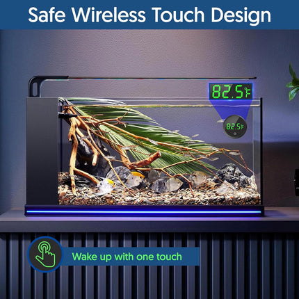 Digital Aquarium Thermometer Wireless Touch LED Display Fish Tank Temperature Monitor Black