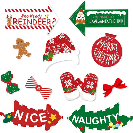 42-Piece Christmas Photo Booth Props Set – Fun Holiday Selfie Party Decorations