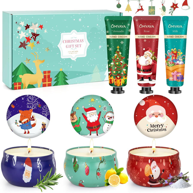 Christmas Bulk Gifts – Scented Candles & Travel Hand Cream Set for Women