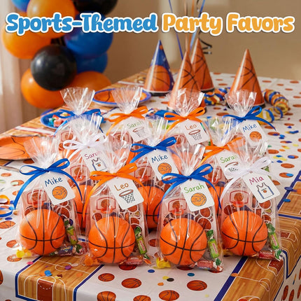 6PCS 5in Mini Basketballs with Pump, Indoor Outdoor Play Balls for Kids, Orange
