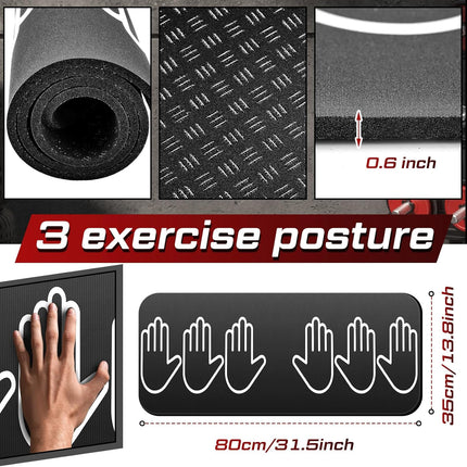 15mm Non-Slip Fitness Mat: Home Workout Pad with Hand Placement for Push-Ups & Sit-Ups