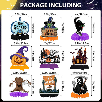 9-Piece Halloween Table Centerpieces, Spooky Party & Birthday Decorations for Home