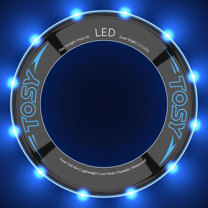 LED Flying Ring Light Up Waterproof Soft Toss Toy Pool Beach Camping Game