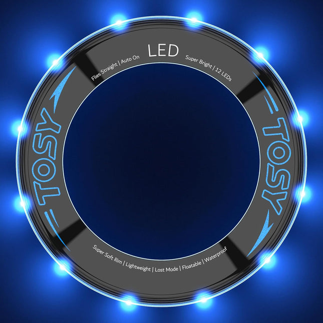 LED Flying Ring Light Up Waterproof Soft Toss Toy Pool Beach Camping Game
