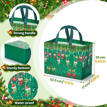 8 Pack Large Christmas Gift Bags – Reusable Non-Woven Holiday Bags