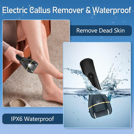 Electric Foot Callus Remover – Waterproof, 2 Speeds, 3 Rollers, Rechargeable