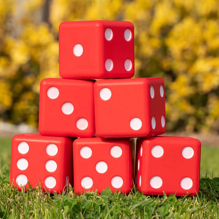Large Red Foam Dice Set with Dry Erase Scoreboard for Family Games