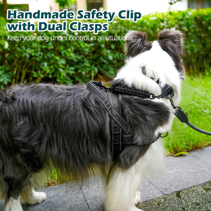 Dog Collar Safety Clip Backup Strap Double Ended Clasp Leash Connector Black