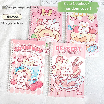 58PCS Cute Rabbit School Supplies – Kawaii Stationery, Notebook, Gel Pens & Stickers