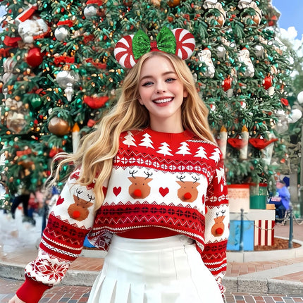 Christmas Mouse Ears Headband Holiday Ears Women & Girls, Adult Size Park & Party