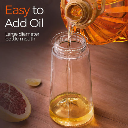 16oz Glass Olive Oil Sprayer – 2-in-1 Oil Dispenser with Portion Control