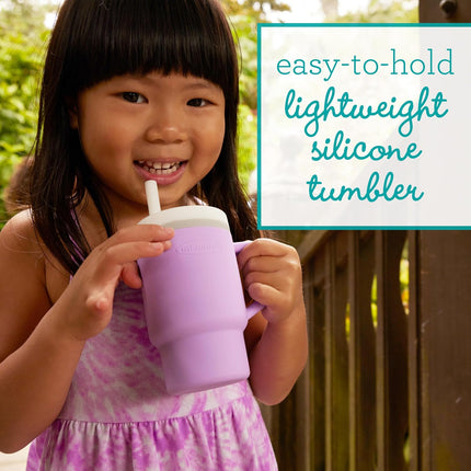Silicone Sippy Cup – 9oz My 1st Tumbler, BPA-Free, Straw & Handle, Lilac