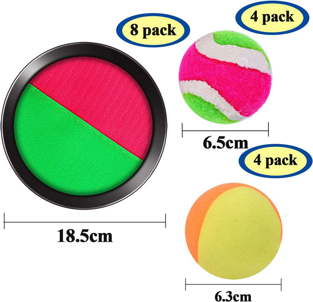 4 Set Toss Catch Paddle Ball Game Beach Outdoor Sports Toy with Bag