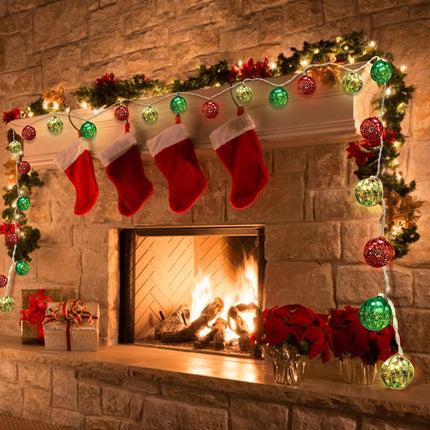 Christmas Ball Lights – 13.5ft LED String with 20 Lights, Timer & 8 Modes for Holiday Décor