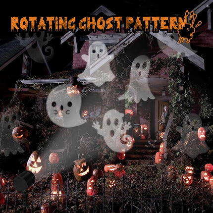 LED Halloween Ghost Rotating Projector Yard Stake Light, Indoor Outdoor Decor