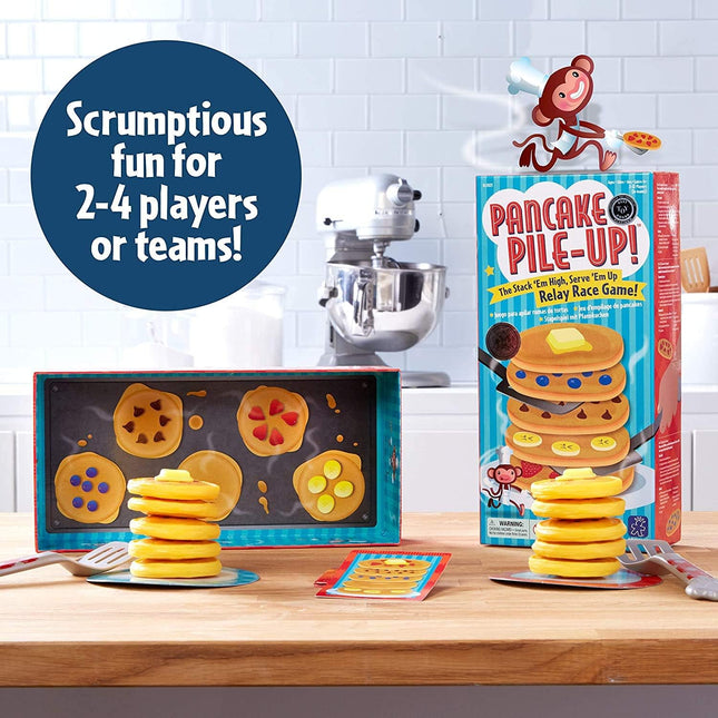 Pancake Pile-Up – Sequence Relay Board Game for Preschoolers, 2-4 Players