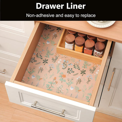 Sage Green Kitchen Shelf Liner – 17.5"x78.7", Waterproof, Non-Adhesive