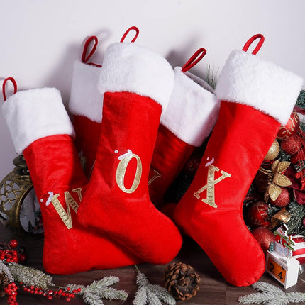 20 Inches Plush Christmas Stockings – Monogrammed Large Letter Stockings