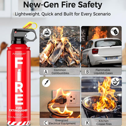 2-Pack Fire Extinguisher – Eco-Friendly, Compact for Home, Kitchen, Car & Grill