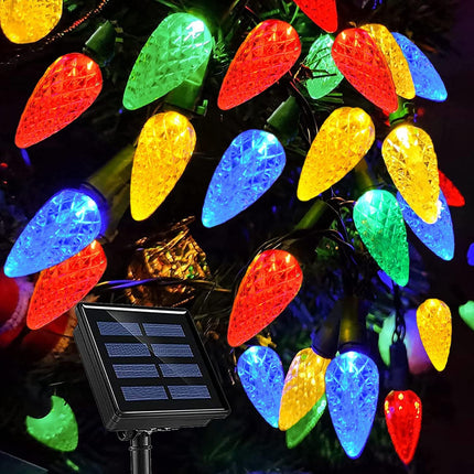 50 LED 21FT C6 Solar Christmas Lights | Outdoor Strawberry String Lights