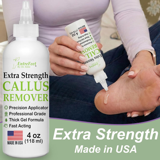 Foot Callus Remover Gel & File – 4oz Extra Strength Pedicure Kit for Dead Skin Care