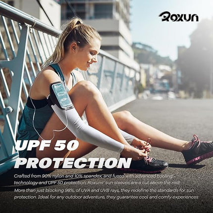 Cooling UV Arm Sleeves – Sun Protection Sports Compression for Men & Women