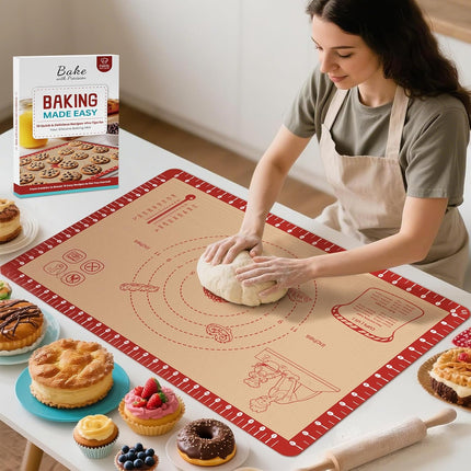 Silicone Baking Mat – Extra Thick Non-Stick Mat for Cookies, Dough & Macarons