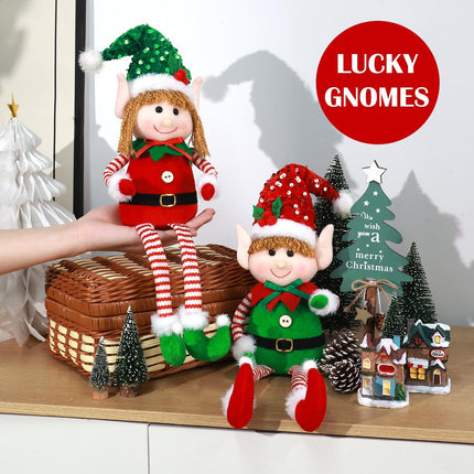 Christmas Gnomes Decoration Pack, Plush Sequin Swedish Tomte for Festive Decor