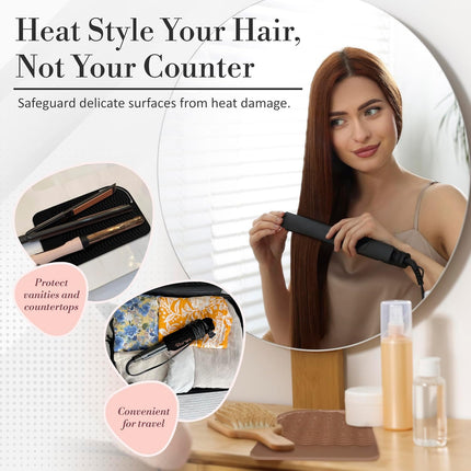 Silicone Hot Tool Mat – Protect Vanity, Organize Hair Tools & Accessories