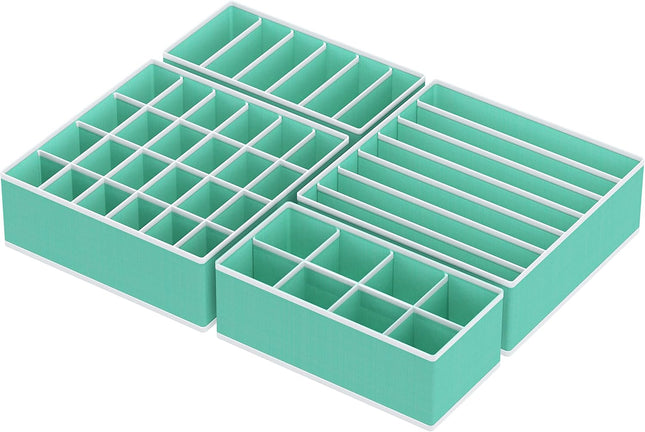 4-Pack Drawer Organizer Set – Foldable Closet Dividers for Underwear & Socks