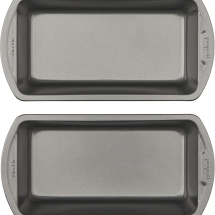 2 Pack 8x4 Nonstick Loaf Pans Heavy Duty Steel Bread Baking Bakeware Gray