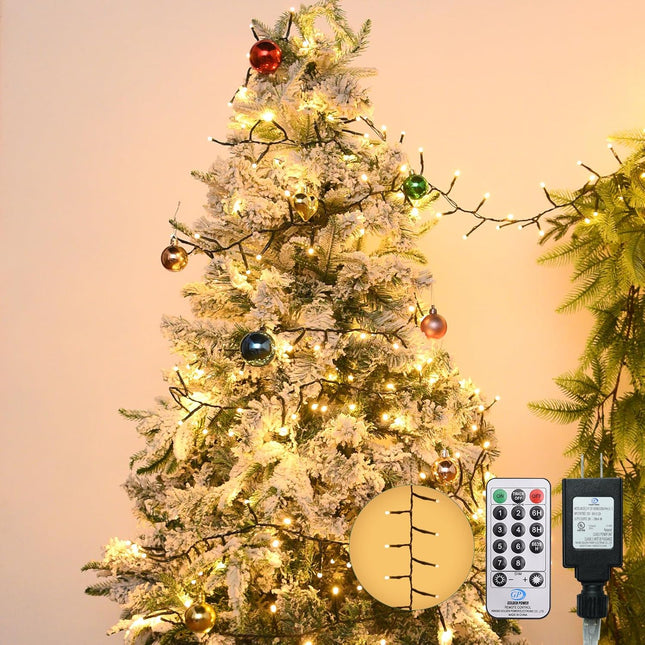 Christmas LED Fairy Lights 400 LED 49FT Green Wire Timer Remote 8 Modes