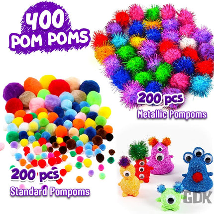 1170pc Kids Arts & Crafts Supply Kit DIY Crafting Set for Ages 4+