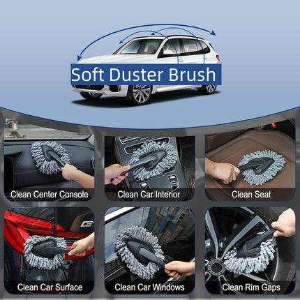 Car Interior Cleaning Kit, Dusting Brush & Gel Putty Detail Tools for Auto