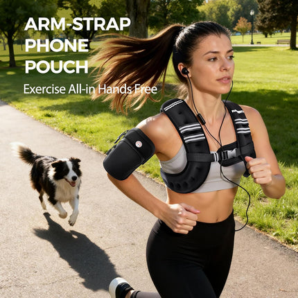 Weighted Vest with Reflective Stripe for Running Walking Strength Training Workout