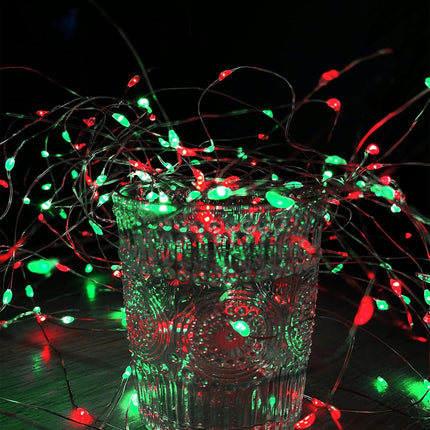 66FT 200 LED Christmas Fairy Lights Red & Green Plug-in Waterproof 8 Modes