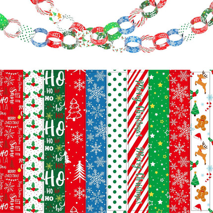 600-Pcs Christmas Paper Chains – Festive Craft Strips for Classroom & Home Decor