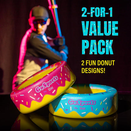 Baseball Bat Weights 2 Pack, 12 oz & 16 oz Bat Donuts for Baseball and Softball
