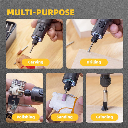 Mini Cordless Rotary Tool 6 Speed with 50 Accessories USB Charging Kit