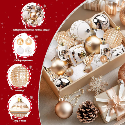 42 Pcs Shatterproof Christmas Ball Ornaments for Tree and Holiday Decor