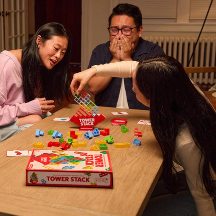 Tower Stack Game with 32 Blocks 44 Cards Family Game Night Building Fun