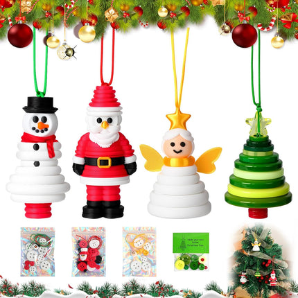 Christmas Craft Buttons 4Set | DIY Tree Ornaments & Holiday Gift Kit