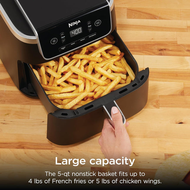 Grey 5 Quart Air Fryer 4 in 1 Cooking Appliance with Nonstick Basket