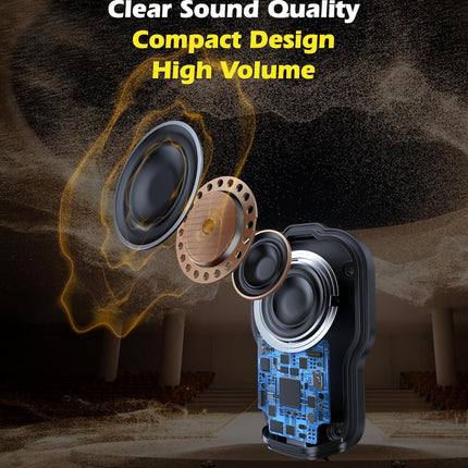 Clip-On Bluetooth Speaker Portable Wearable IPX6 Waterproof Yellow