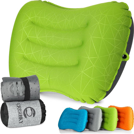 Ultralight Inflatable Camping Pillow, Ergonomic Neck & Lumbar Support, Travel