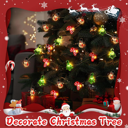 Christmas Lights 10FT 30LED – Snowman & Tree Crutch Decorative String Lights