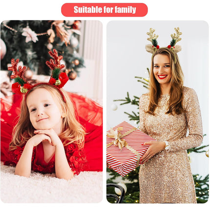 Christmas Deer Antler Headband | Sequined Party & Costume Accessory