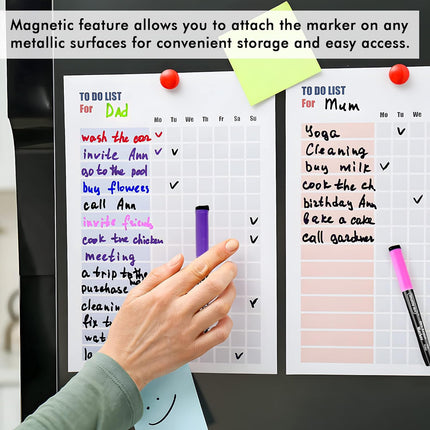 Magnetic Whiteboard Markers – 15 Fine Point Colors for School, Office, Home